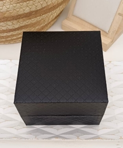 CAJA EXHIBIDOR DE RELOJ NEGRO CON RELIEBE 4601