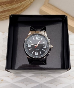 CAJA EXHIBIDOR DE RELOJ NEGRO BRILLOSO 4606
