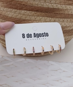 SET X3 AROS DE BRONCE 7770