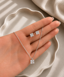 Conjunto de Plata con Aros (45+5cm) 07.00005.0