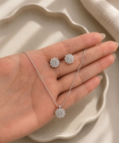 Conjunto de Plata con Aros (45+5cm) 07.00042.0