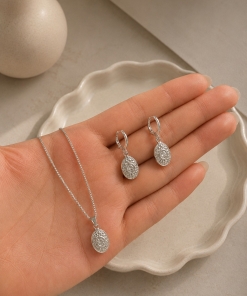 Conjunto de Plata con Aros (45+5cm) 07.00097.8