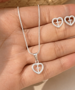 CONJUNTO DE PLATA CON AROS (45+5cm) 07.00044.0