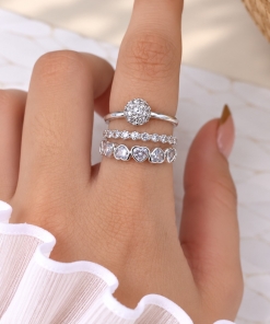 SET X3 ANILLOS AB DKAN222BL (TALLE 17 Y 18)