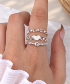 SET X3 ANILLOS AB DKAN229BL (TALLE 17 Y 18)